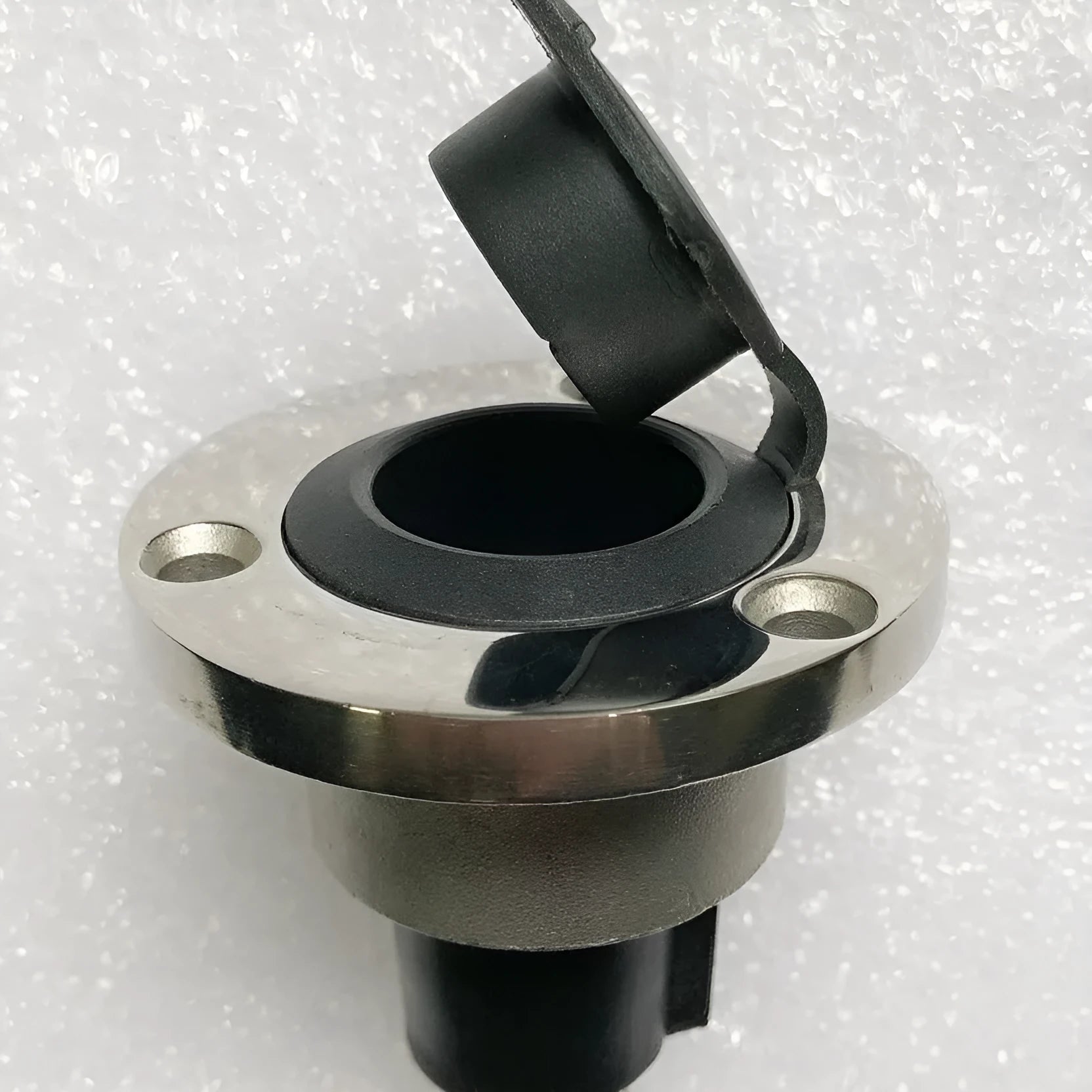 Stainless steel yacht anchor light ring socket with wires on a long pole