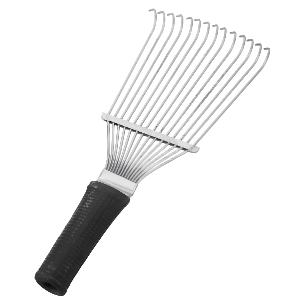 Stainless steel animal grooming rake comb with curved teeth for horses dogs cattle