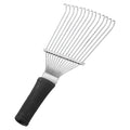 Stainless steel animal grooming rake comb with curved teeth for horses dogs cattle