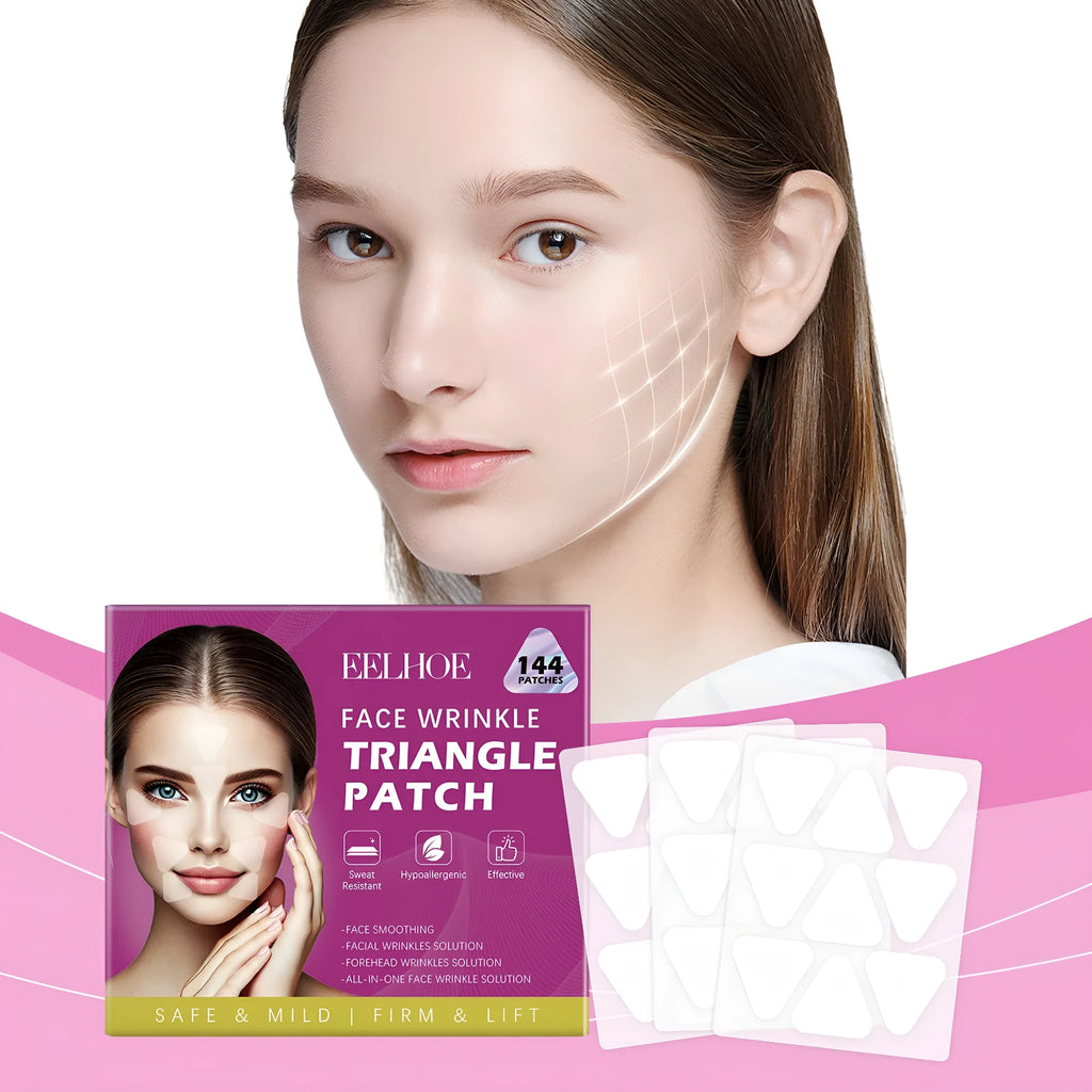 Pack of 144 transparent facial fine line nursing adhesive patches with hyaluronic acid