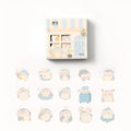 Pack of penguin-themed childish paper account stickers with widths from 20 to 50 millimetres.