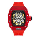 Miller automatic mechanical men's watch with 37mm dial on silicone strap