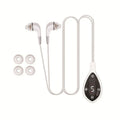 White portable 650nm laser otitis meter set with control box, earplugs, silicone ear caps and charging cable