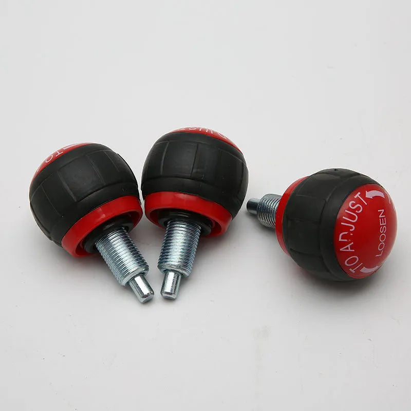 Spherical rotating pull pin spring for fitness equipment, Grade A, plastic and metal, black or red.