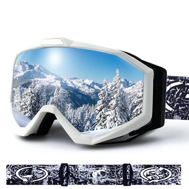 Double layer anti-fog motorcycle goggles with TPU frame in various colour options including black frame grey film.