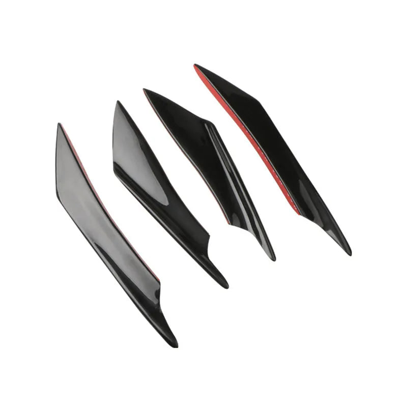 Set of four carbon fibre look bumper air knife blades for automotive modification in various colour options