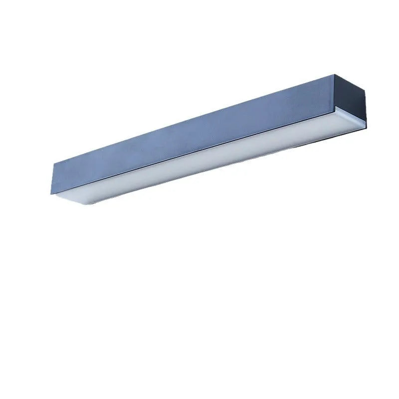 Black solar-powered outdoor wall lamp with solar strip, suitable for garden or yard.