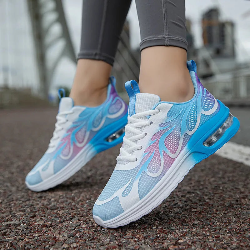 Women's mesh casual sneakers in pink, plum red, or moonlight with PU sole