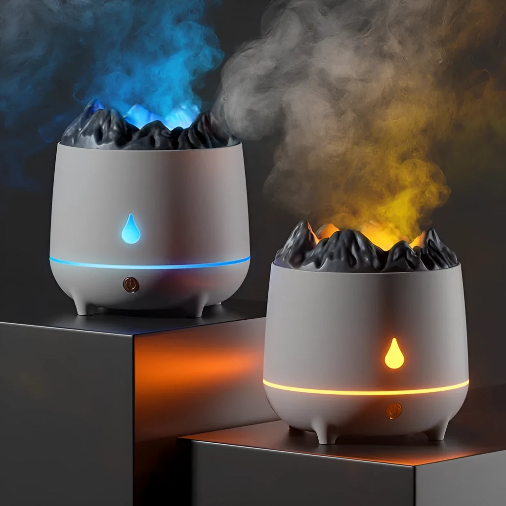 Volcano design humidifier with USB cable for room aromatherapy