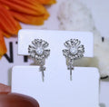 S925 sterling silver Baroque floral earrings with a silver ring holder in gold and silver colour options.