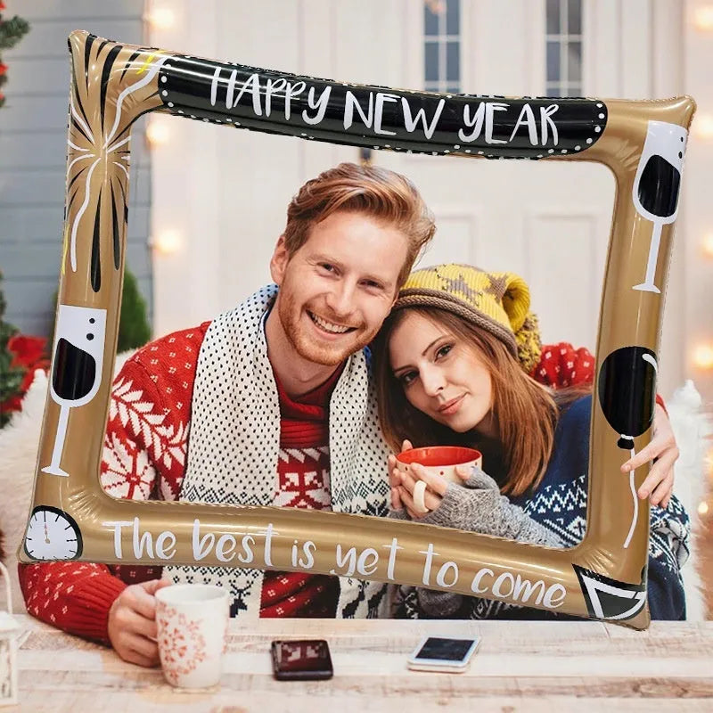 Christmas inflatable photo frame PVC creative photography prop for parties and events