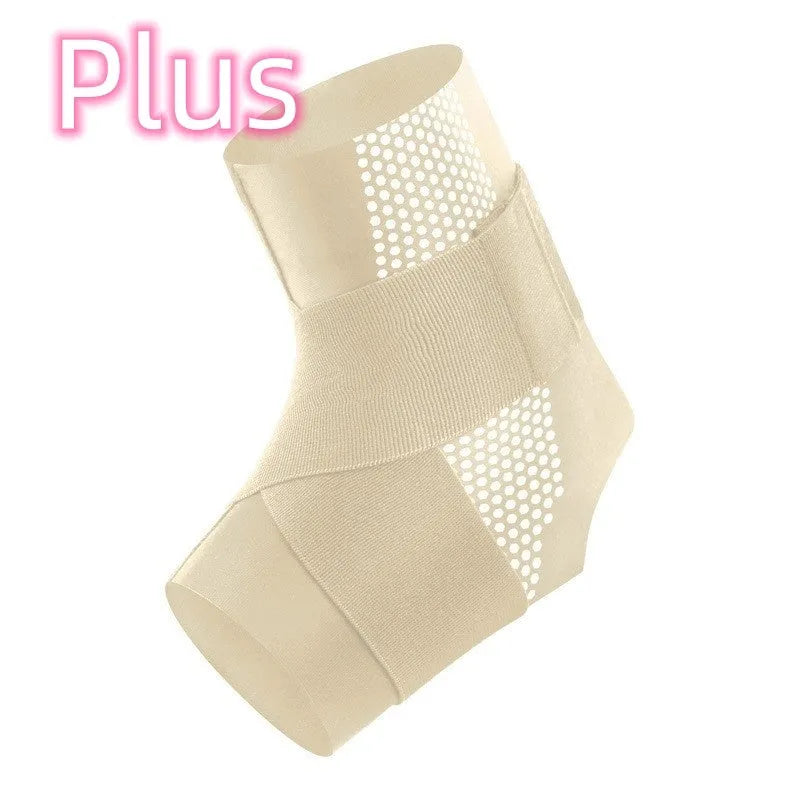 Adult ankle support protector in Lycra material showing black and skin colour options