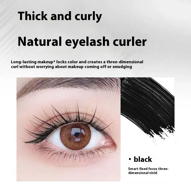 Waterproof steel tube mascara for long thick eyelashes in black or brown colour