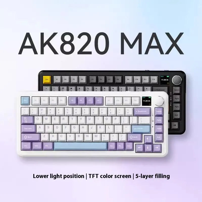 Three-mode mechanical keyboard with hot-plug switches in Black, Gray And Yellow colour options