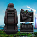 Red leather universal car seat cushion with high elastic sponge filler on a car seat