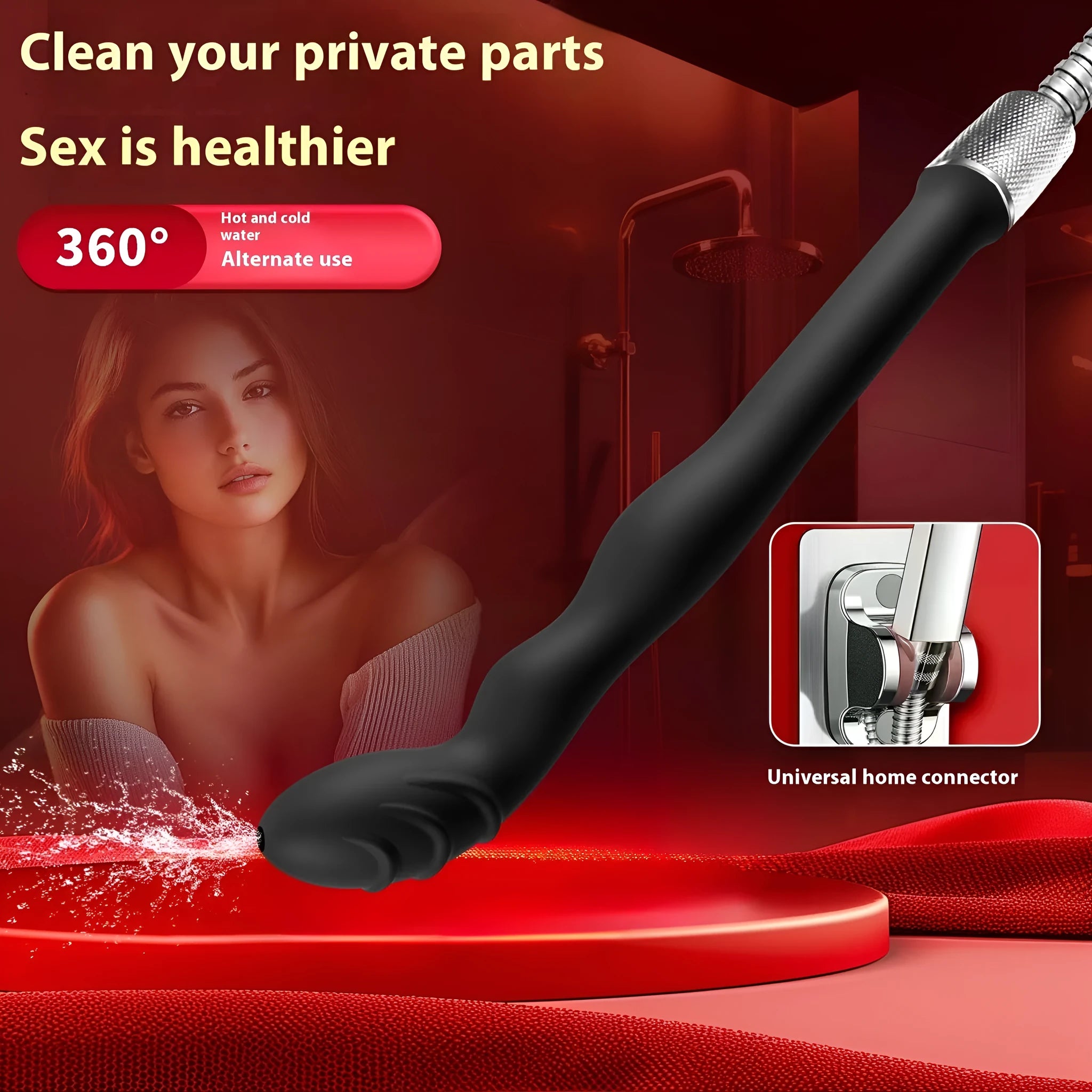 Black silicone hosepipe flusher cleaning tool in large and small size options.