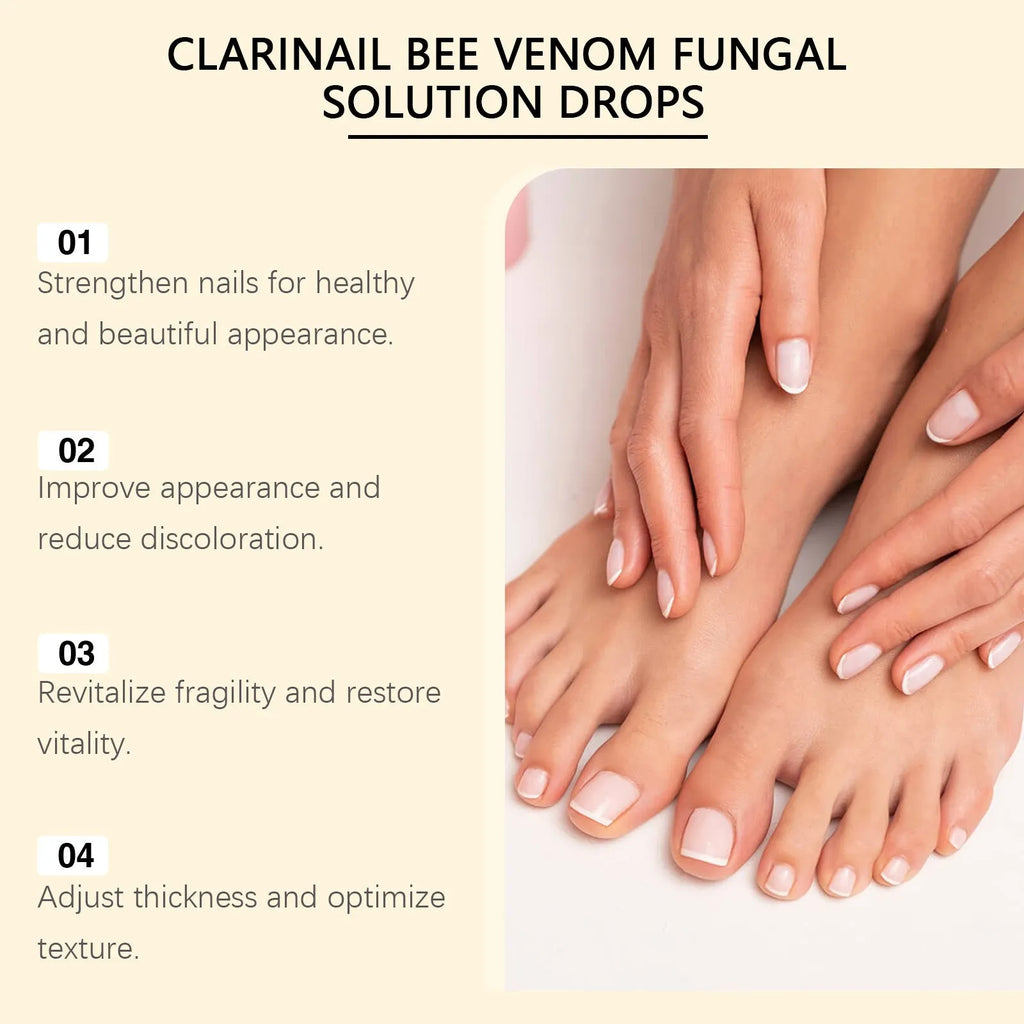 50ml bottle of nail care solution with bee venom and peppermint oil for nail fungus treatment