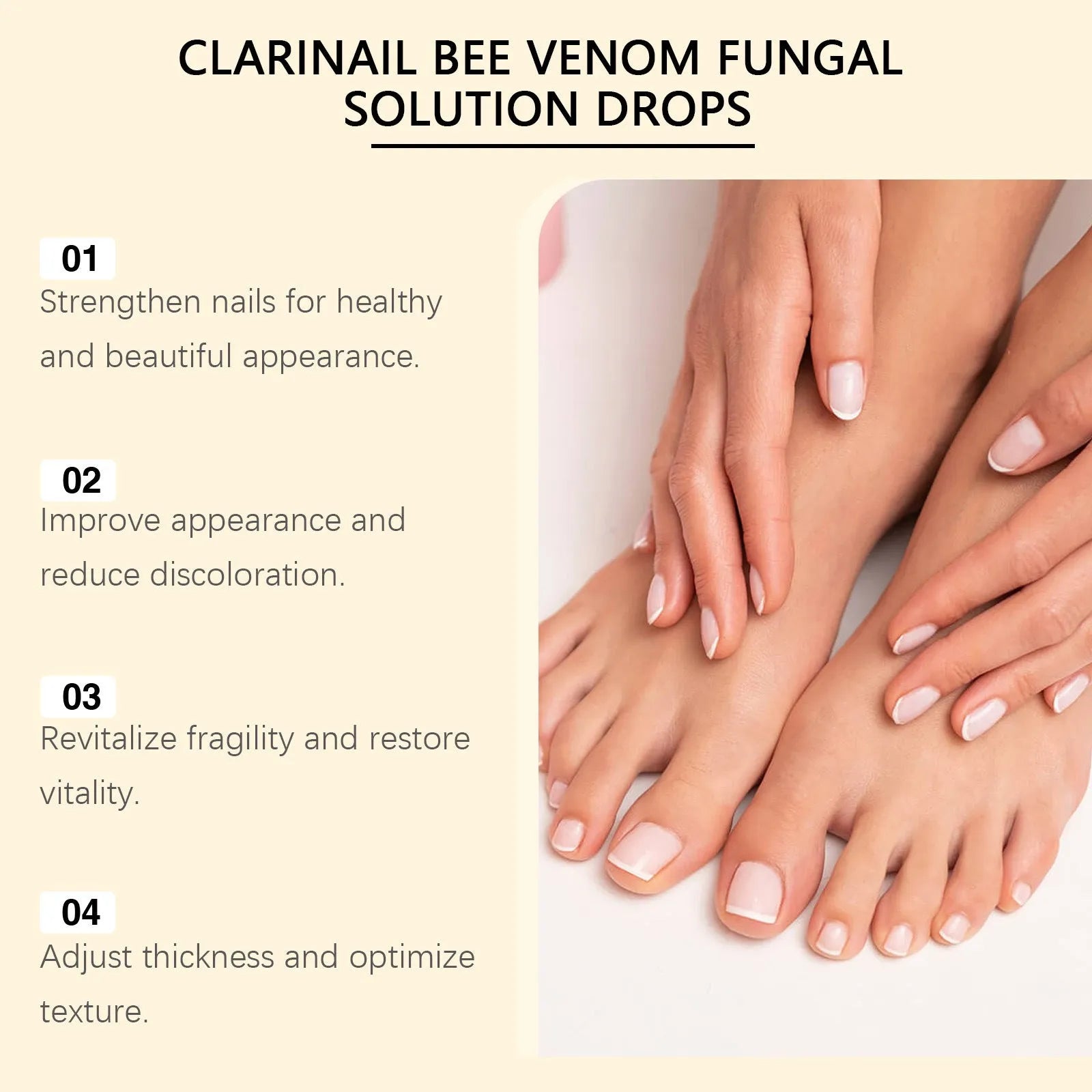 50ml bottle of nail care solution with bee venom and peppermint oil for nail fungus treatment