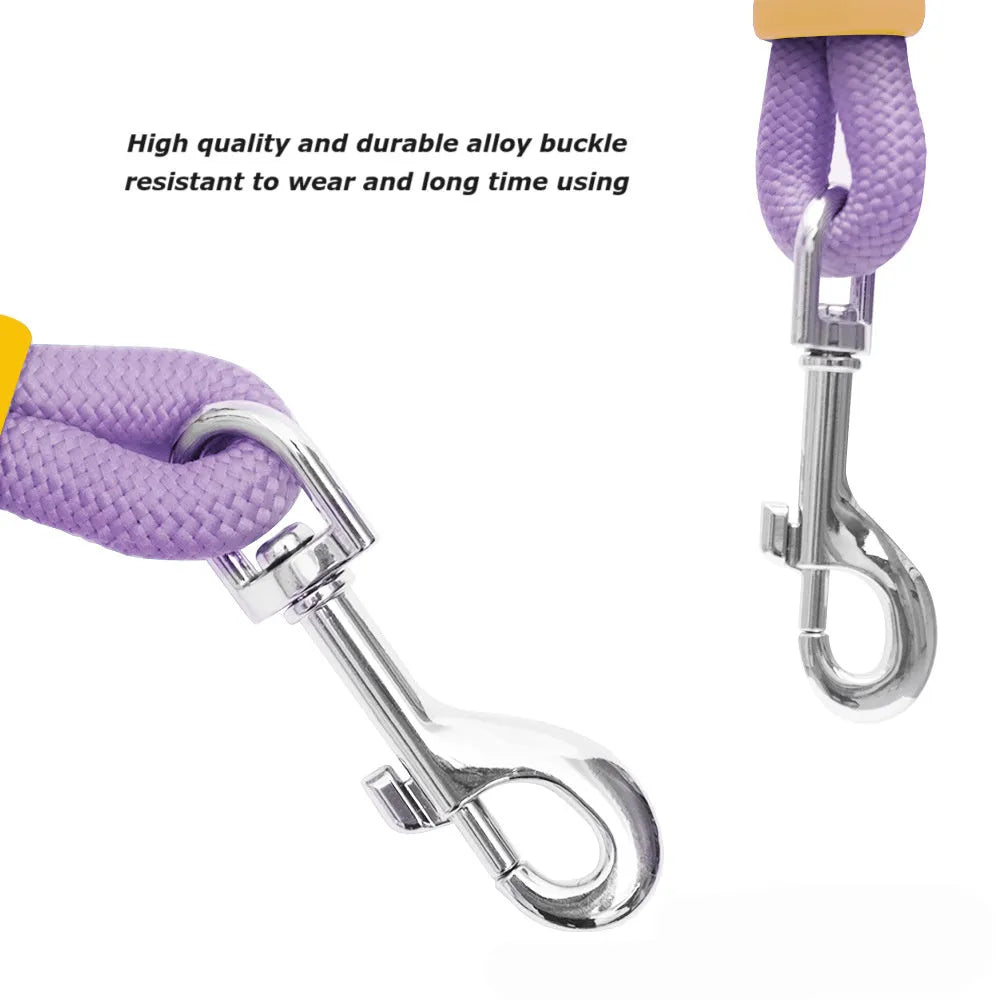140cm nylon dog traction leash with foam handle in four colour options