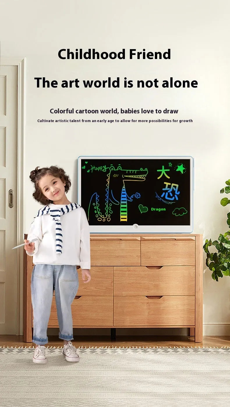 19-inch LCD children's drawing board with stylus in blue and white colour