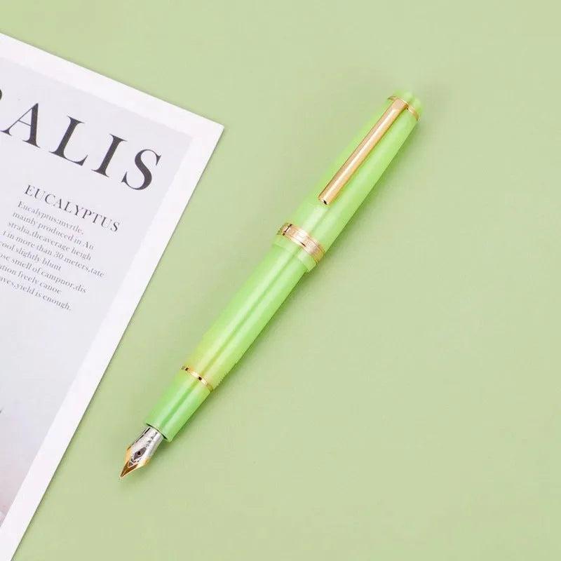 Short pocket ballpoint pen with resin body and stainless steel nib, shown in a selection of colours.