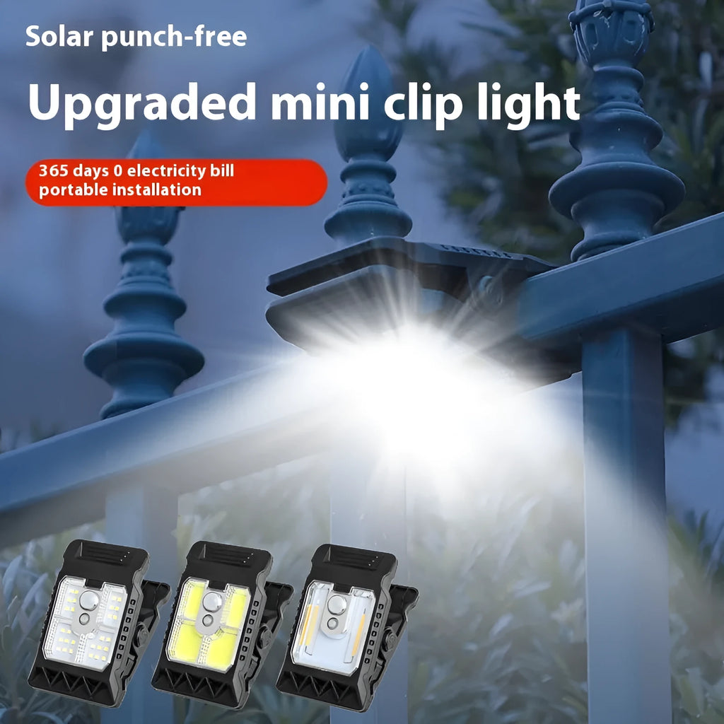 Compact black ABS clip lamp with motion sensor for automatic lighting in workshops.