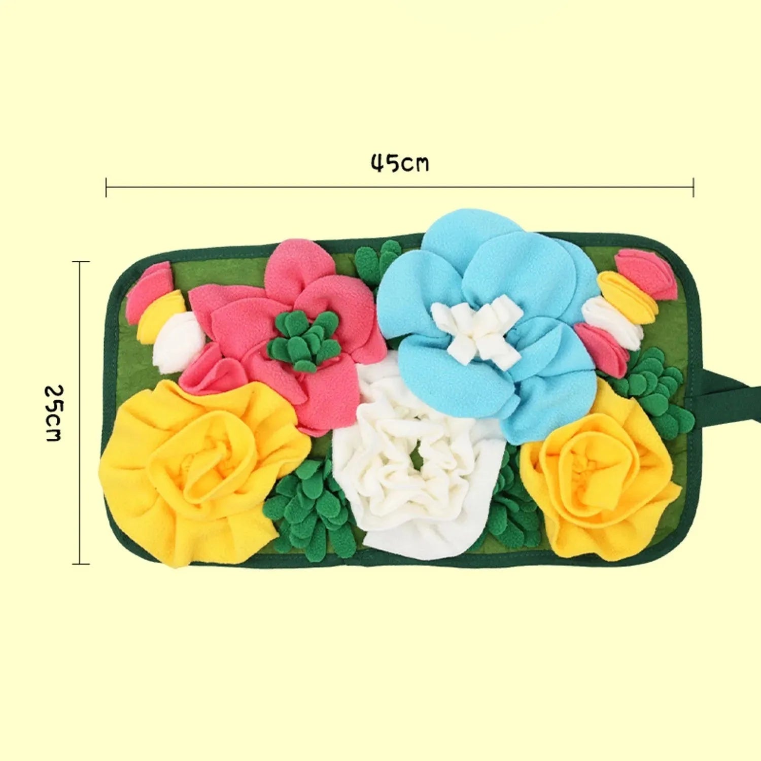 Square grey Totoro design rabbit foraging mat measuring 50cm for guinea pig enrichment
