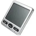 Silver electronic digital thermometer with humidity display for wall mounting in living room or baby room