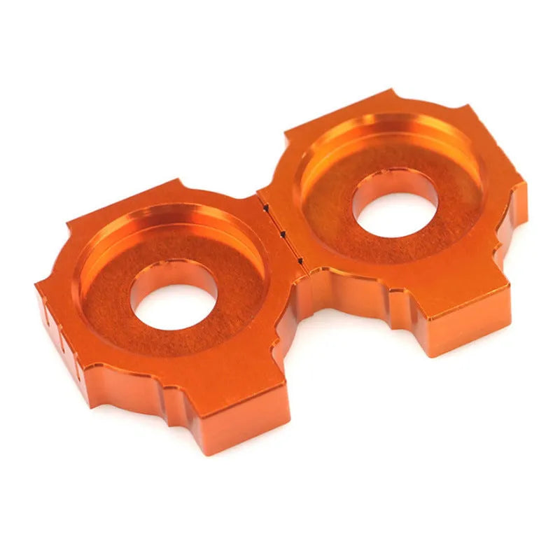 Pair of orange motorcycle rear fork screw regulators for KTM DUKE 200 390 990.