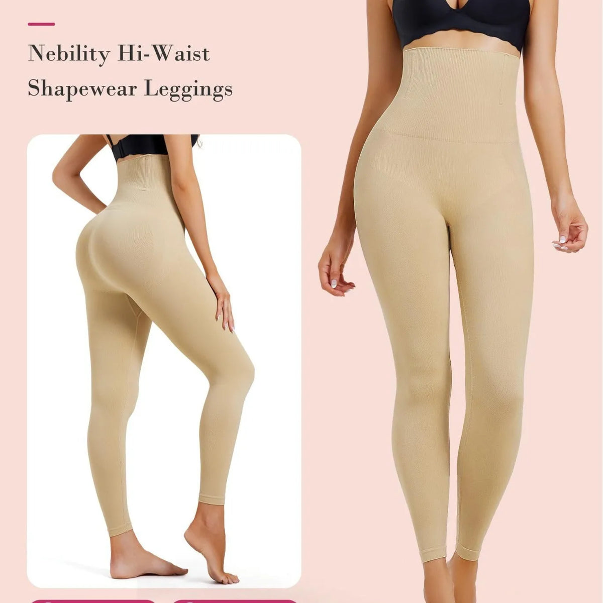 High waist cropped pants in nylon, slimming belly contracting, available in five colours and sizes S to XXL.