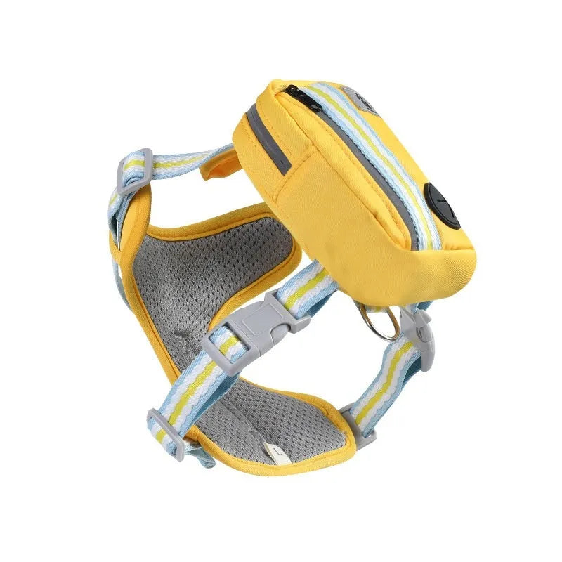 Explosion-proof anti-strangulation pet harness in Oxford cloth with reflective strips and 1.5m rope
