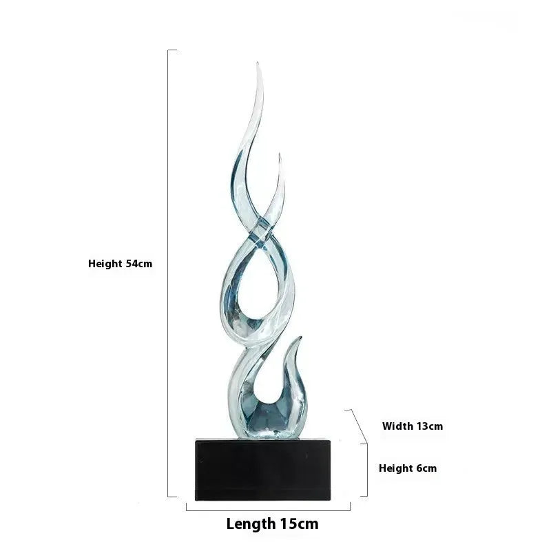High-rise resin decoration crafts in gold and silver colours with modern simple design