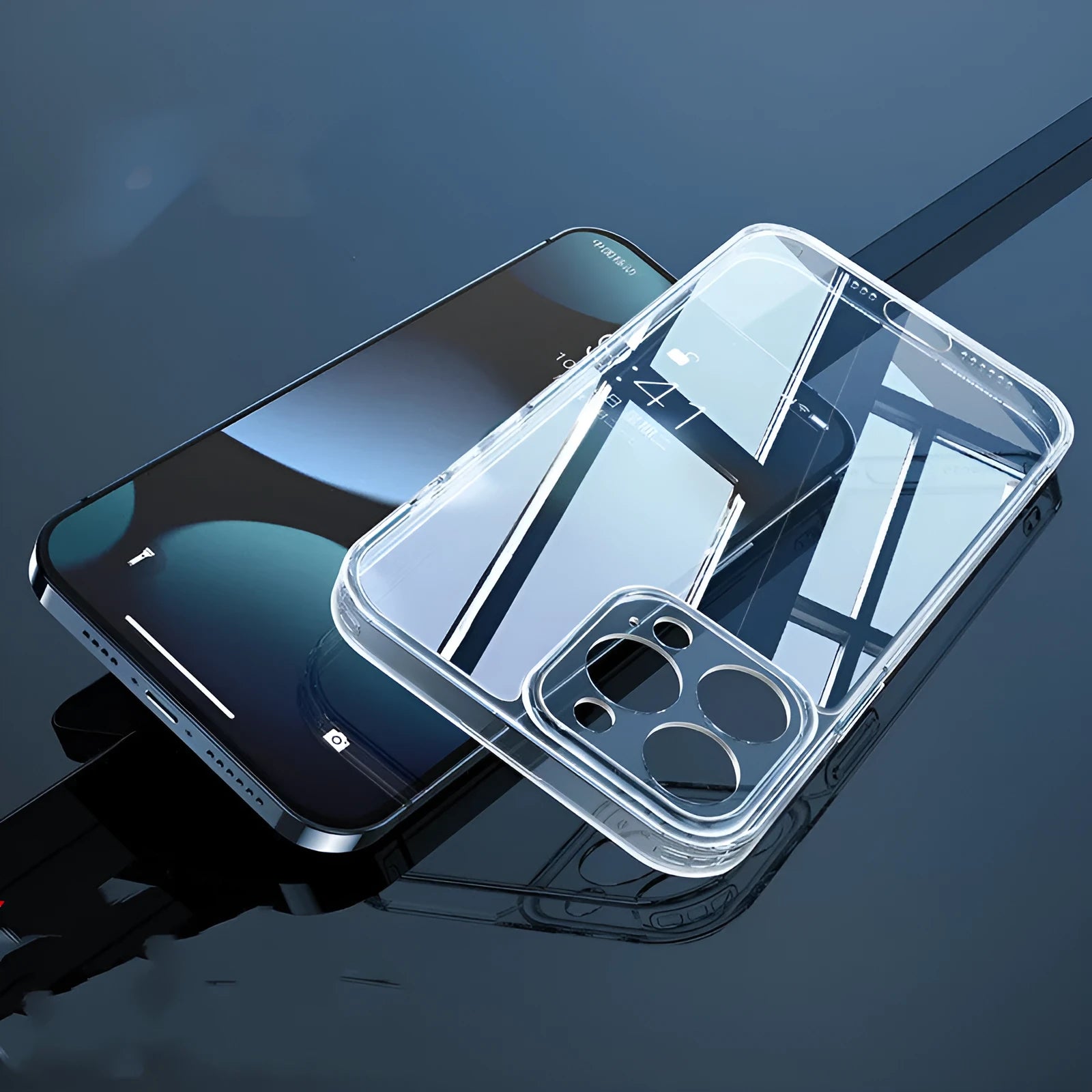 Transparent glass magnetic Magsafe phone case with 38 fan-shaped magnets for iPhone 14 Pro Max