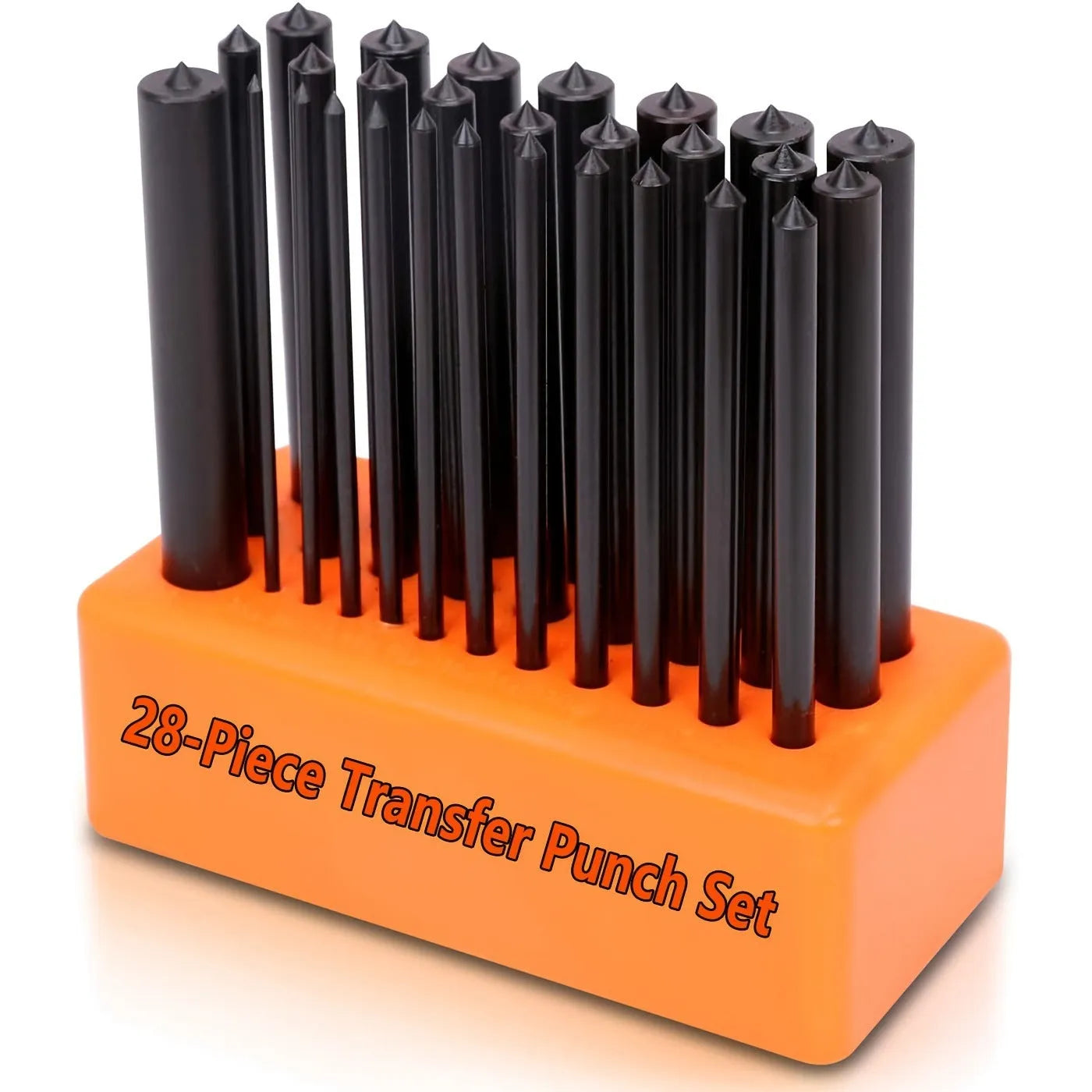 Orange punch needle tool with metal mould accessories for textile crafts