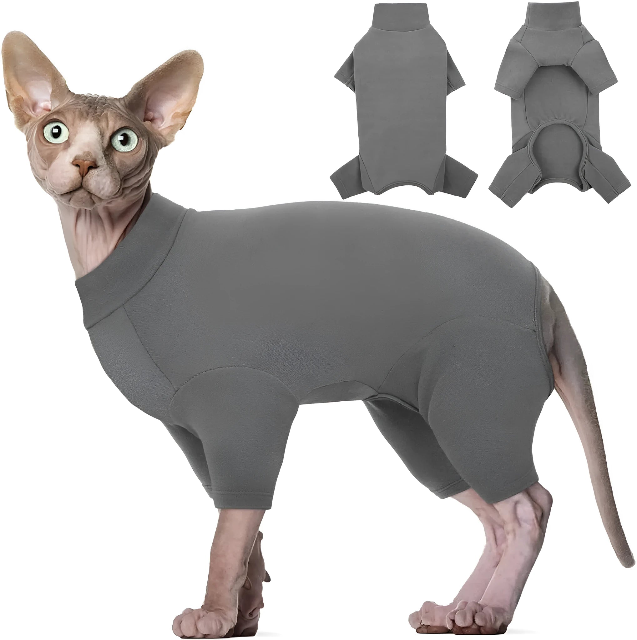 Turtleneck pullover cat sweater for hairless breeds with long sleeves and soft fabric