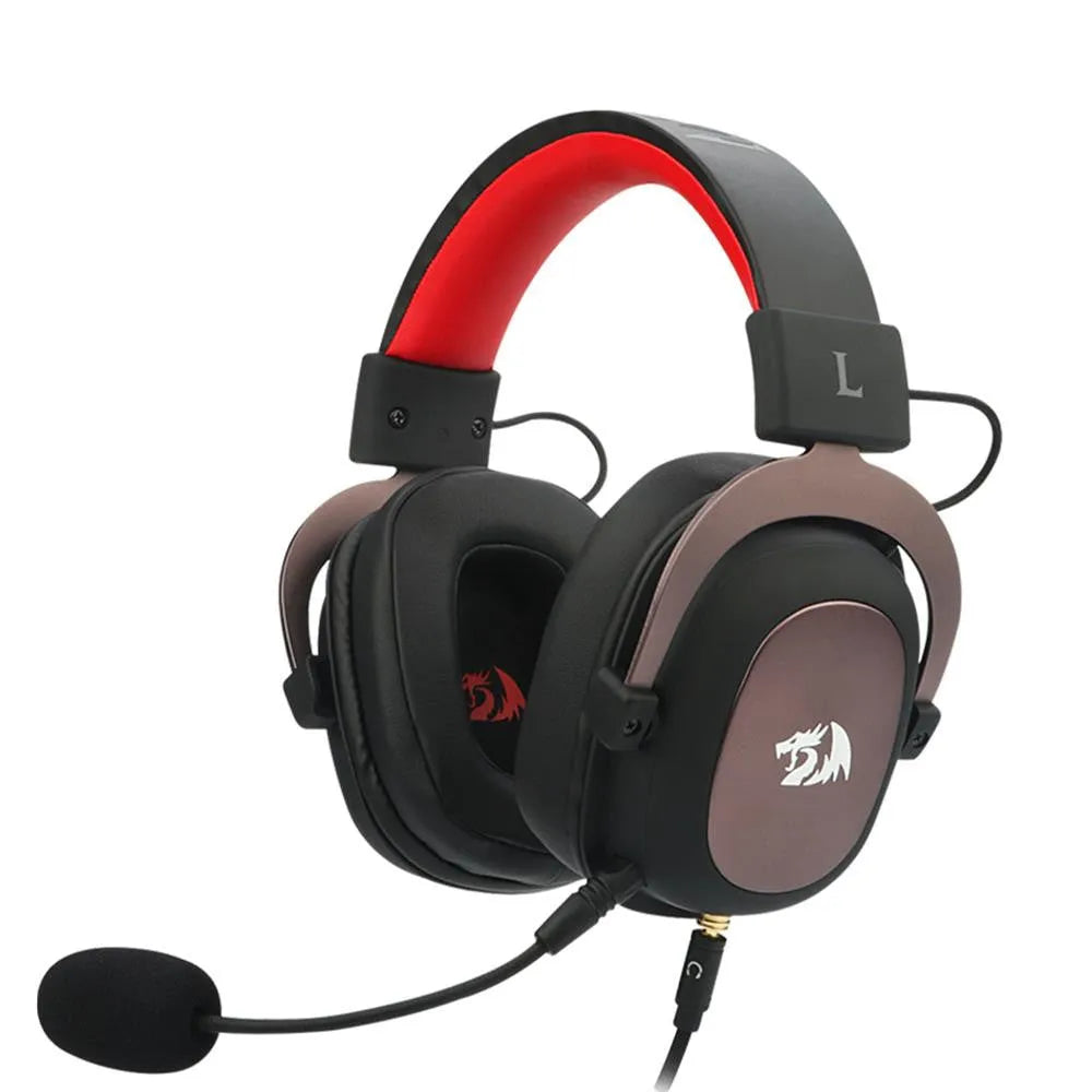 Black H710 gaming headphones with 7.1 USB, 50mm drivers, active noise reduction, and 2m braided cable