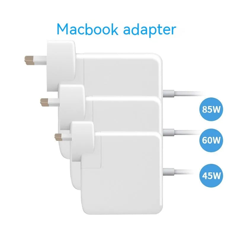 Laptop power charger adapter 45W 60W 85W with L and T head options for Macbook, colour box packaging