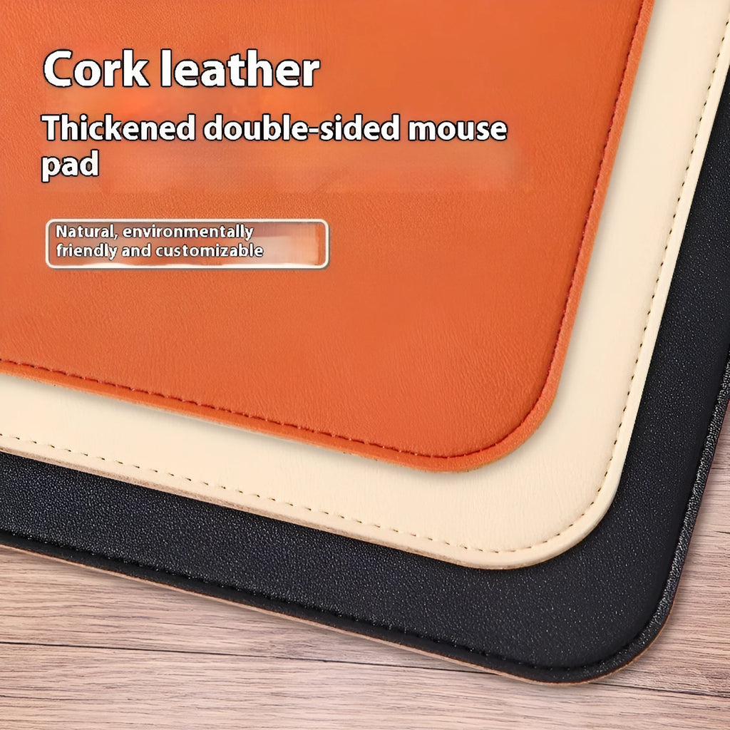 Cork leather table mat with thickened PVC in solid colour, machine-made finish