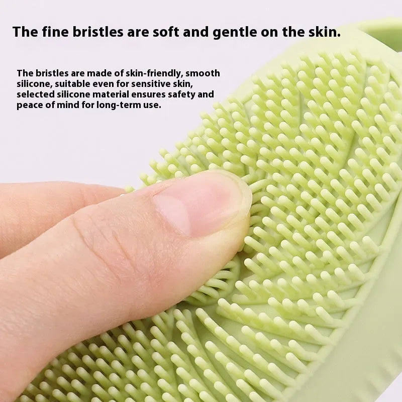 Silicone bath brush storage bottle in pink, flesh, orange, sea blue, grey blue, grey yellow, light green, and light grey colours.