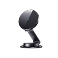 Black wireless charging car phone holder with zinc alloy construction and paste mounting for 4.7-7.0 inch phones