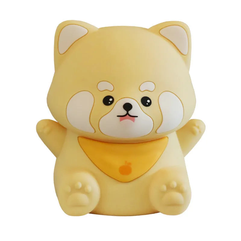 New Homehold lesser panda bedside lamp with silicone shade, USB charging cable, compact 108x99x120mm