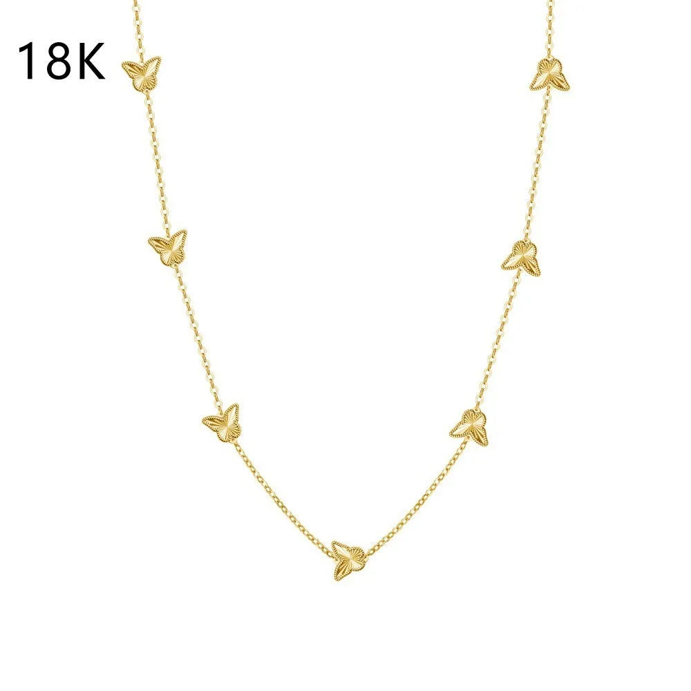 925 silver butterfly hollow necklace for women with electroplated platinum colour or gold finish