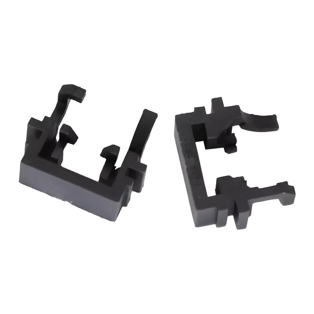 Black plastic LED headlight bulb holder adapter for Ford cars, showing dimensions