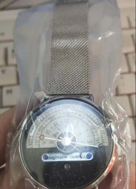 Men's watch with round 40mm dial, alloy case, and mineral glass lens