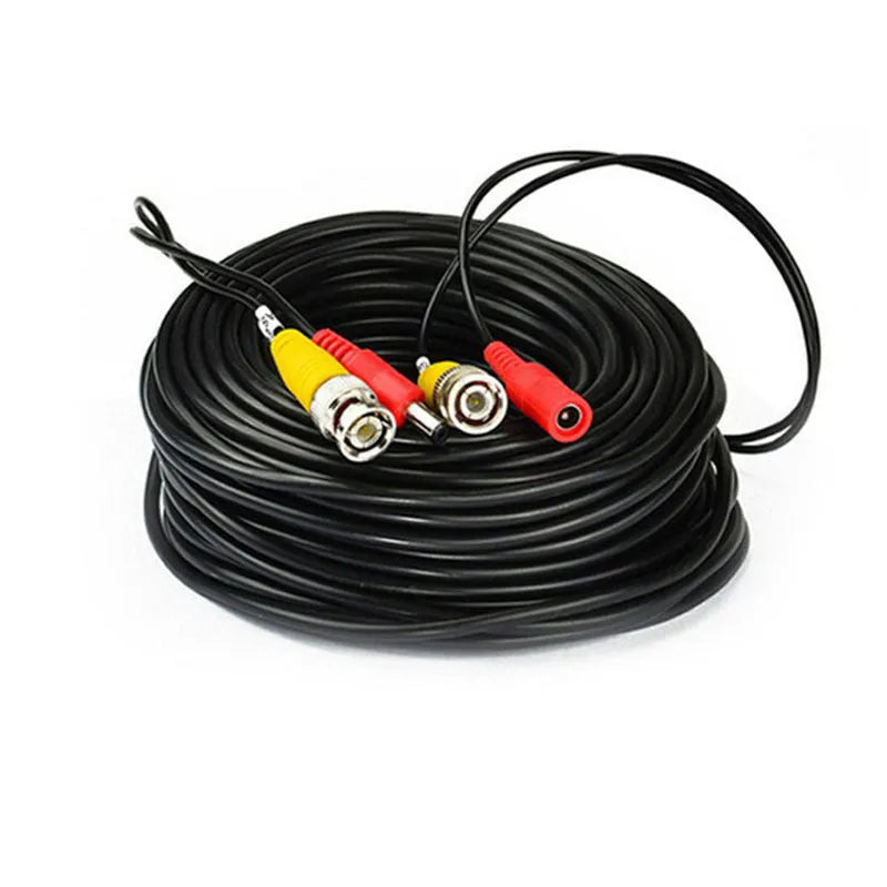 BNC DC power video integrated cable 5m black for security camera CCTV DVR wiring
