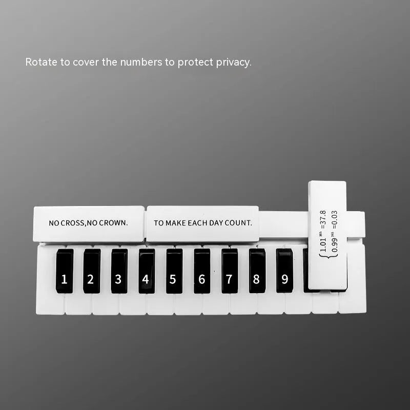 Black and white piano-shaped plastic temporary parking sign for vehicles