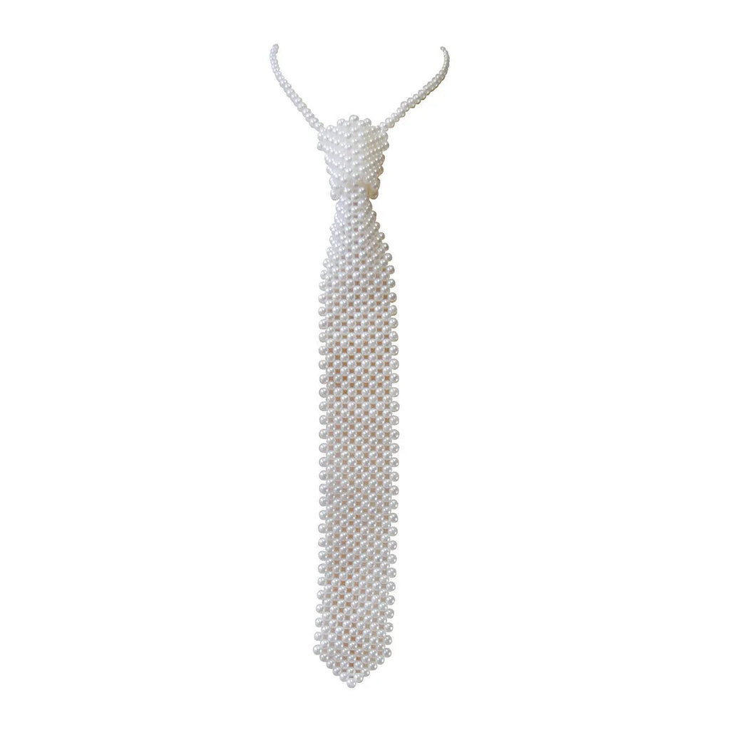 Women's pearl tie body chain jewellery with hollow-out design and alloy fastening