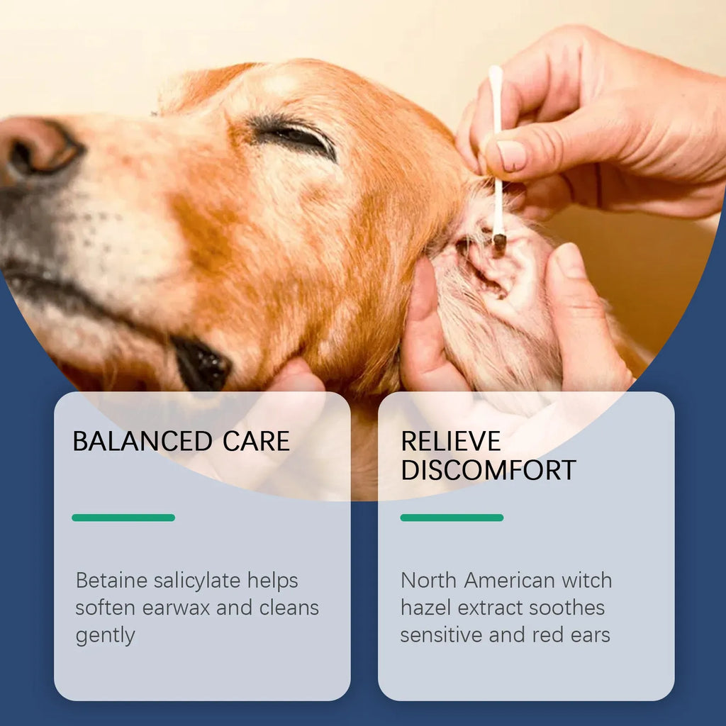 100 ml bottle of cat and dog ear cleaner for gentle earwax removal.