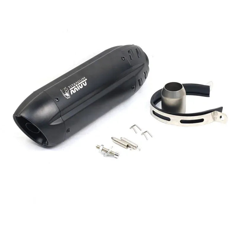 Stainless steel motorcycle exhaust modification kit with 51mm interface and hexagonal design