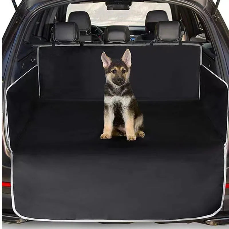 Dog car mat 185x105x38cm cloth cushion in Black with Orange Edge Style for trunk or rear seat protection
